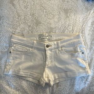 A&F white jean shorts